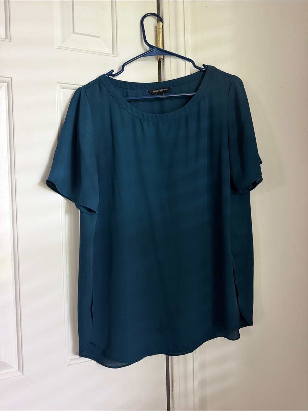 Banana Republic Deep Teal Short Sleeve Blouse